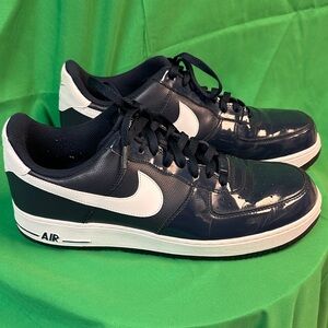Nike AF 1 Men's Navy and White Sneakers